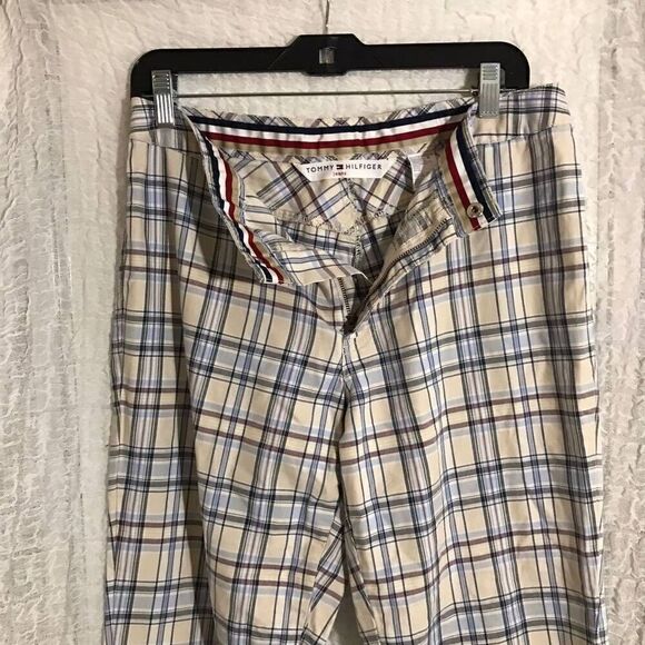 Tommy Hilfiger Plaid Chino Cropped Pants Size 8 - Picture 2 of 8
